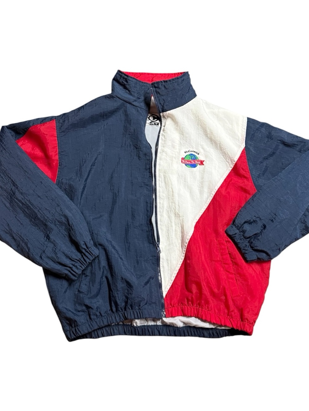 Vintage 90s McCormick Spice Windbreaker Jacket – Embroidered Logo XL
